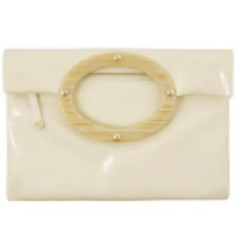 Kate Spade Ivory Patent Leather Jocelyn Clutch - Picture 1 of 8